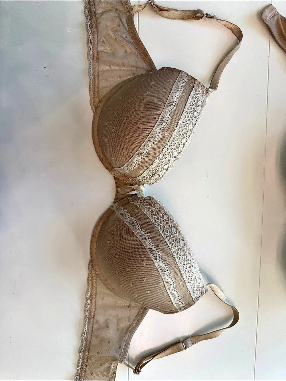 Candie's Lace Trim Bra Brown 34D